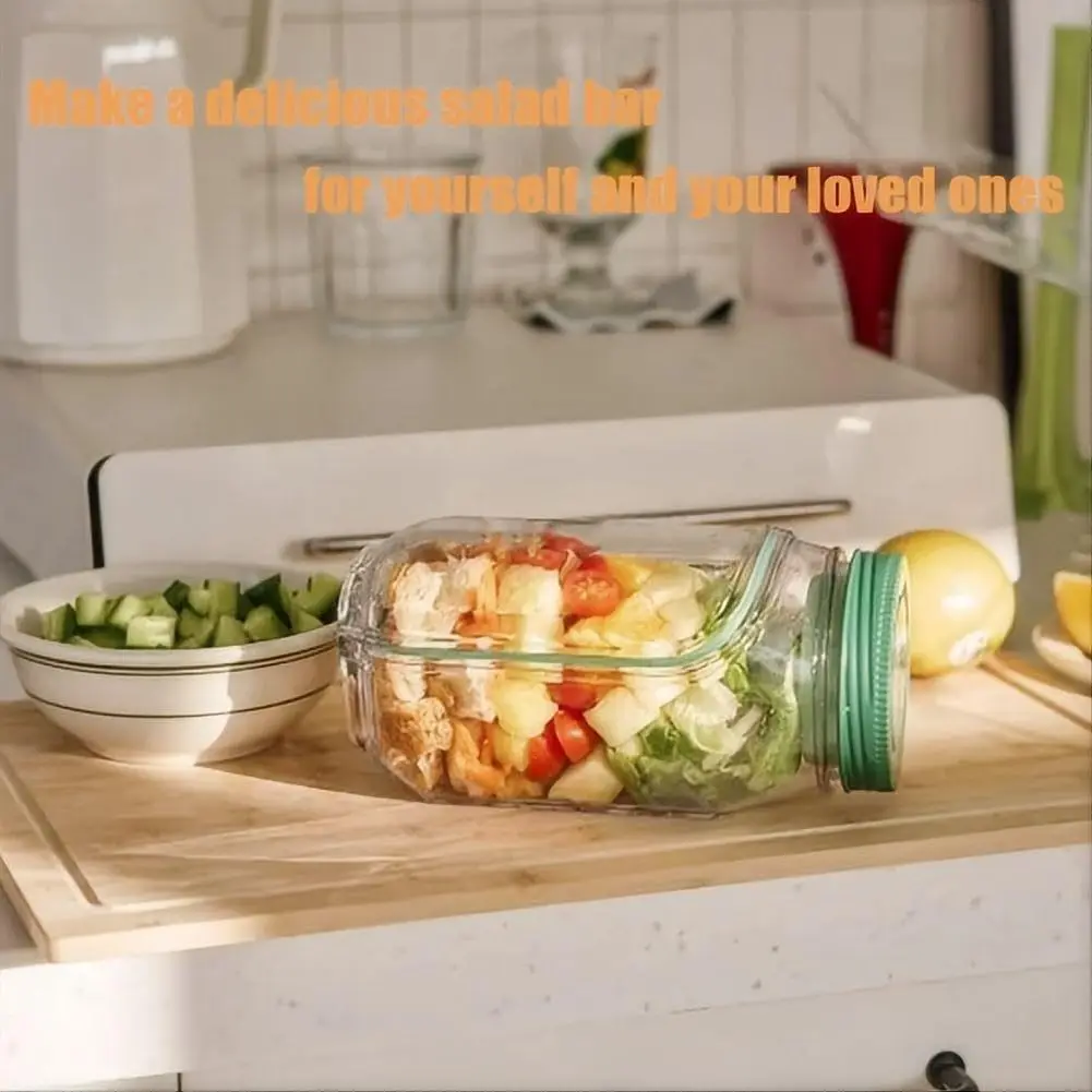 Portable Salad Container with Lid - Ideal for Work, Picnic and Travel - Image 2